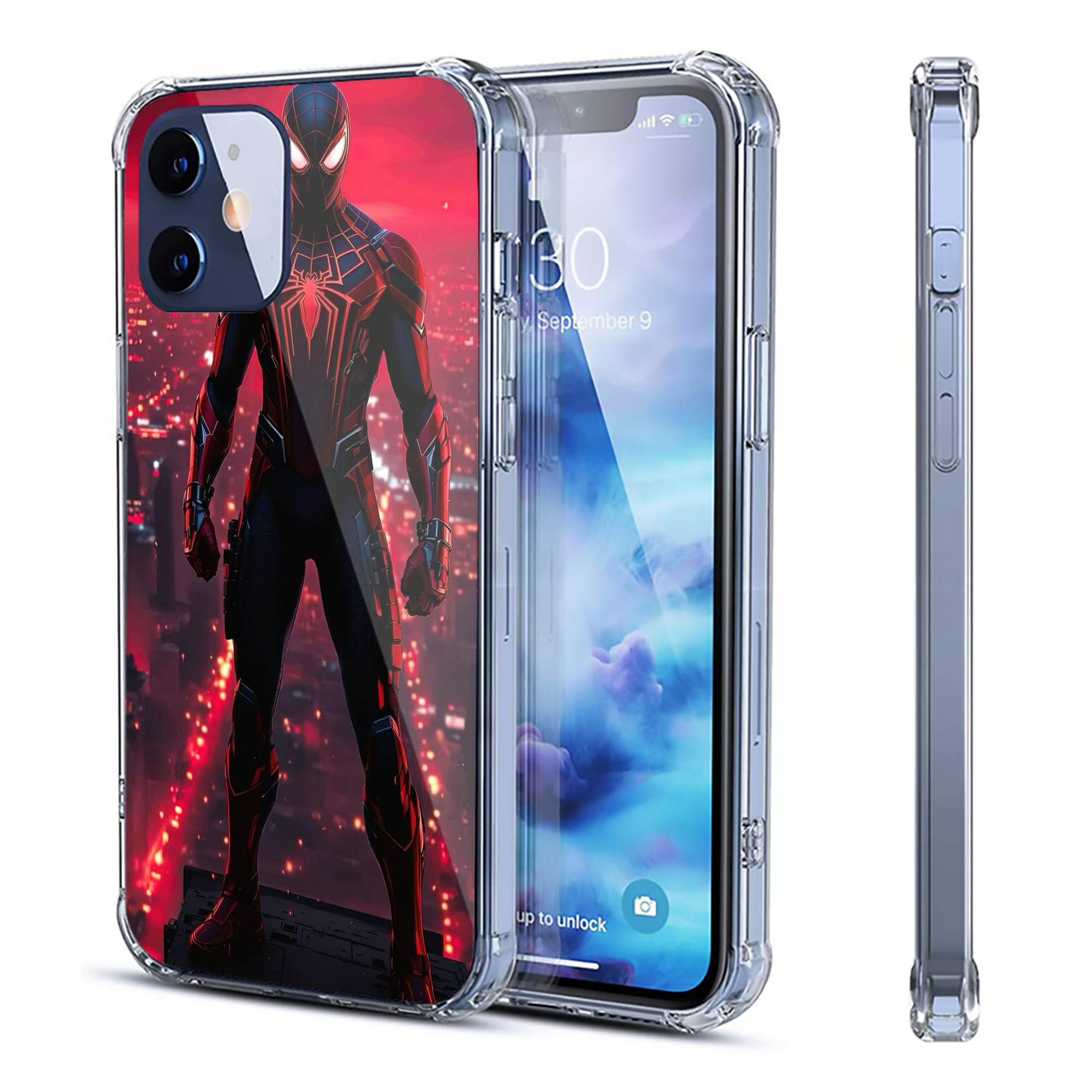 （画像用） Spider Man スパイダーマン 【iPhone 12シリーズ対応】透明スマホケース（クリアソフトケース）